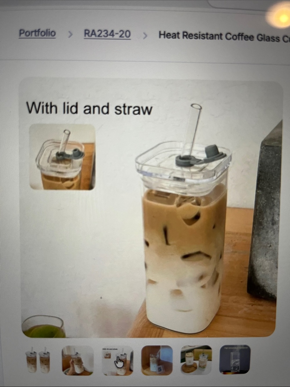 Heat-Resistant Clear Glass Iced Coffee Tumbler with Lid & Straw - Clear